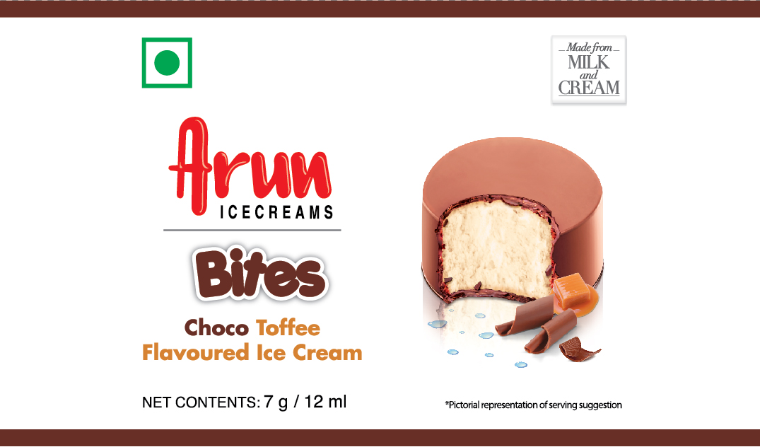 Arun Icecreams Bites Choco Toffee Flavoured Ice Cream Device mark 4940980 Trademark