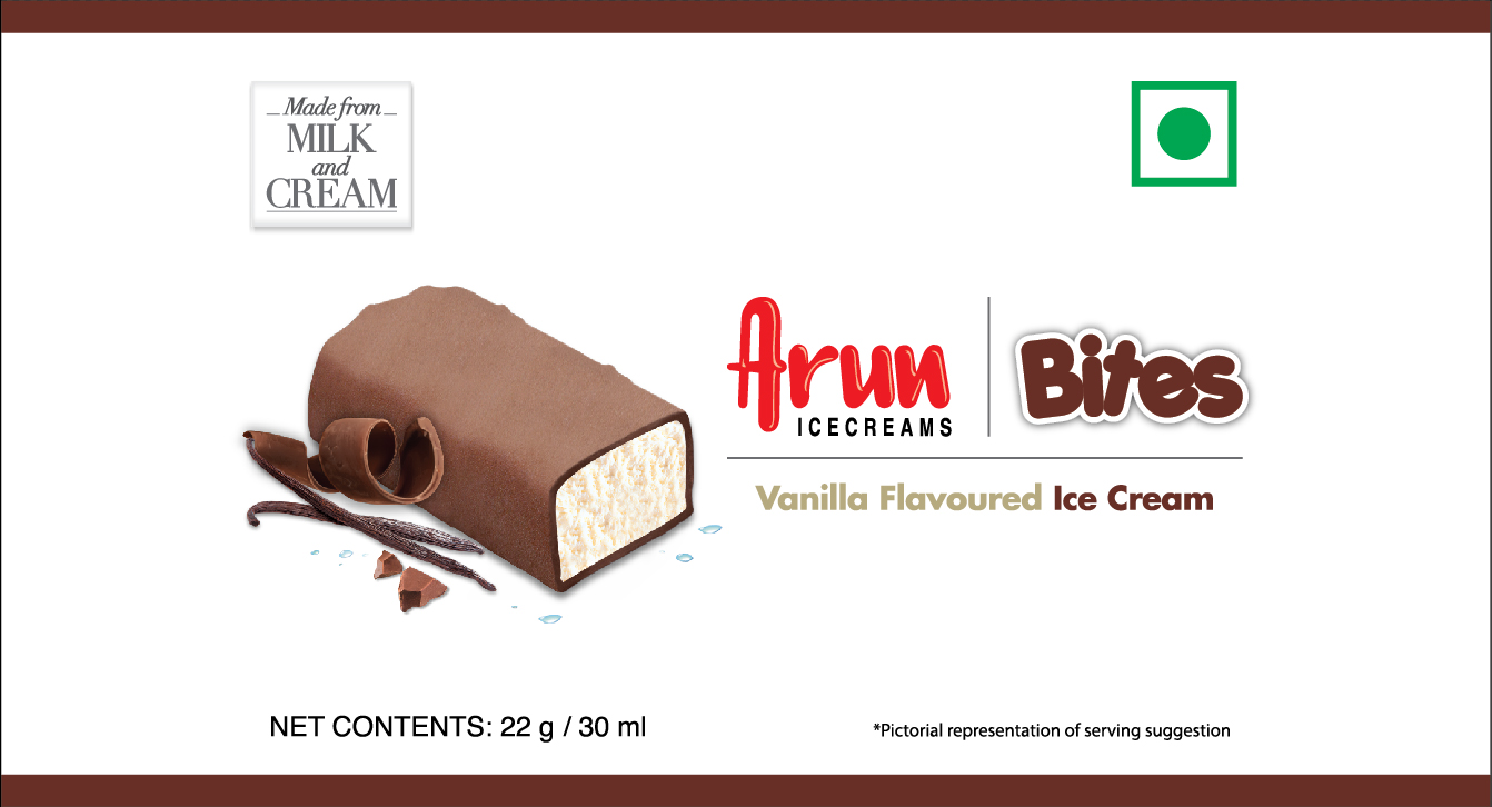 Arun Icecreams Bites Vanilla Flavoured Ice Cream Device mark 4940994 Trademark