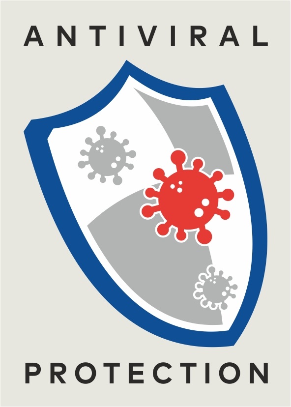 Shield Device Monogram With Words 'antiviral Protection' Device mark 4953416 Trademark