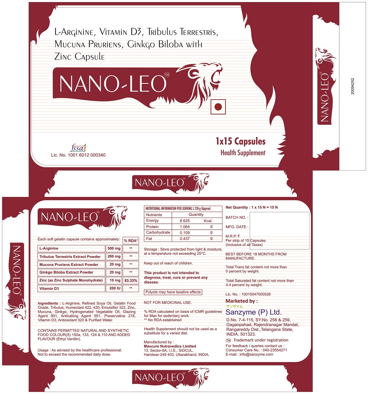 Nanoleo-label Mark Of Complete Package Design Device mark 5000252 Trademark