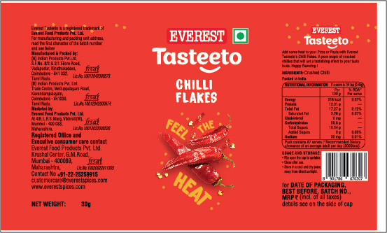Everest Tasteeto Chilli Flakes Device mark 5298735 Trademark