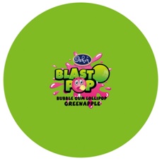 Oshon Blasto Pop – Bubble Gum Lollipop Green Apple. Device mark 5289431 Trademark