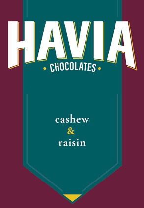 Havia Chocolates Cashew & Raisin Device mark 5360501 Trademark