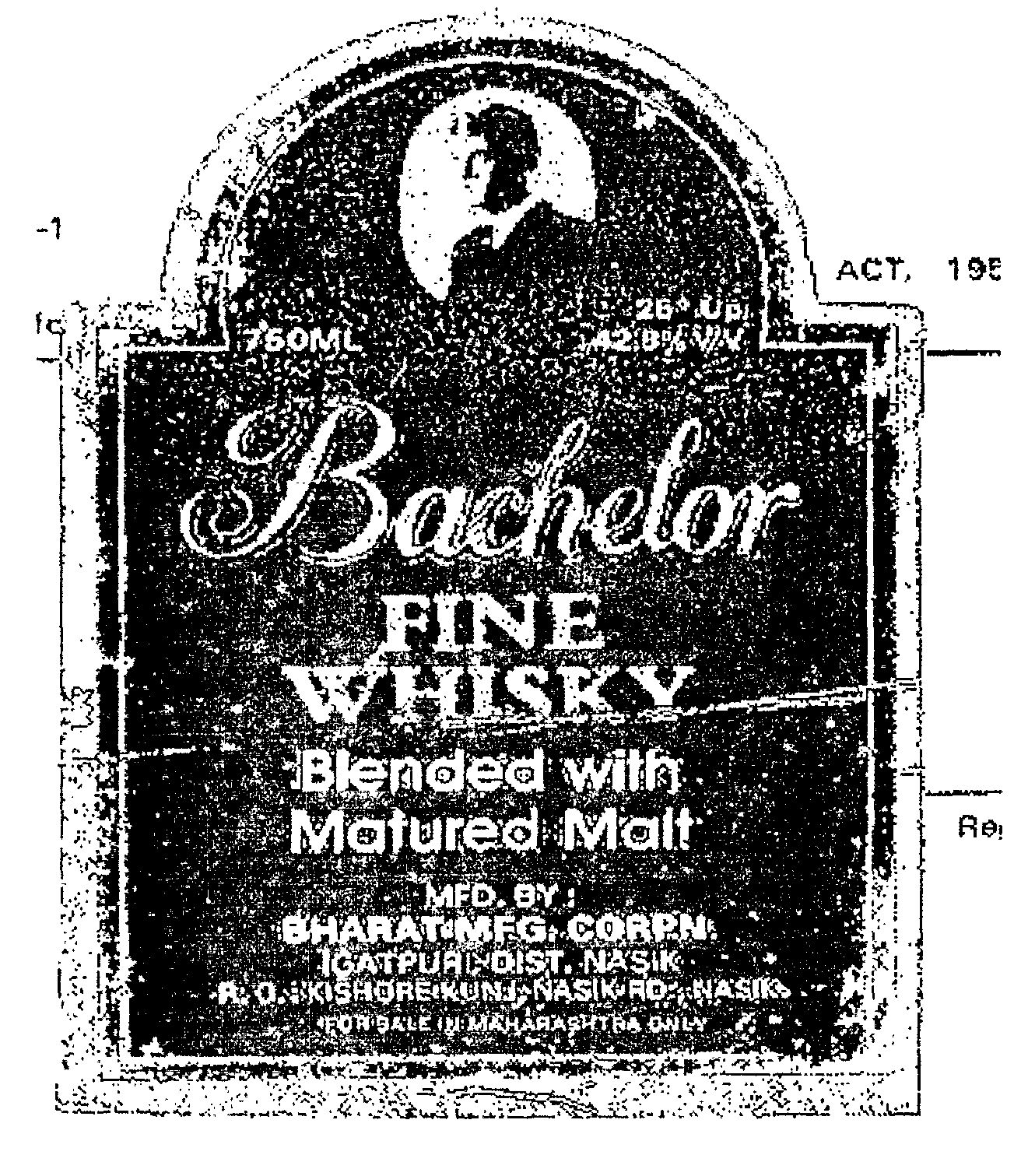 Bachelor Fine Whisky Device mark 503537 Trademark