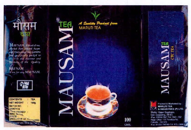 Mausam Tea (device) Device mark 618878 Trademark