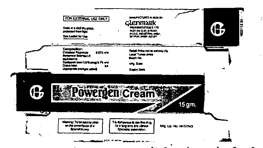 P O W E R G E N Cream (label) Device mark 656697 Trademark