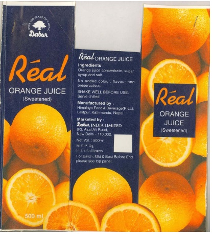 Real Orange Juice Device mark 712847 Trademark