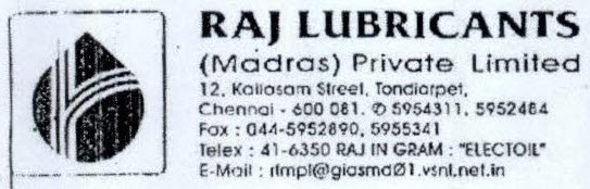Raj Lubricants (device) Device mark 764506 Trademark