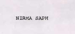 Nirma Saph Device mark 929586 Trademark