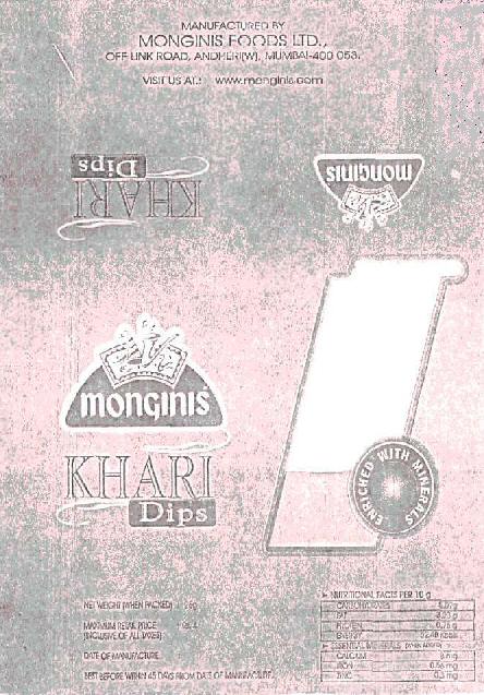 Monginis Khari Dips Device mark 1025025 Trademark
