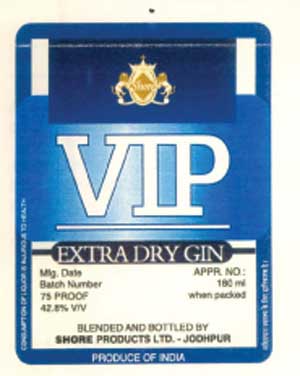 Vip Extra Dry Gin Device mark 1047800 Trademark