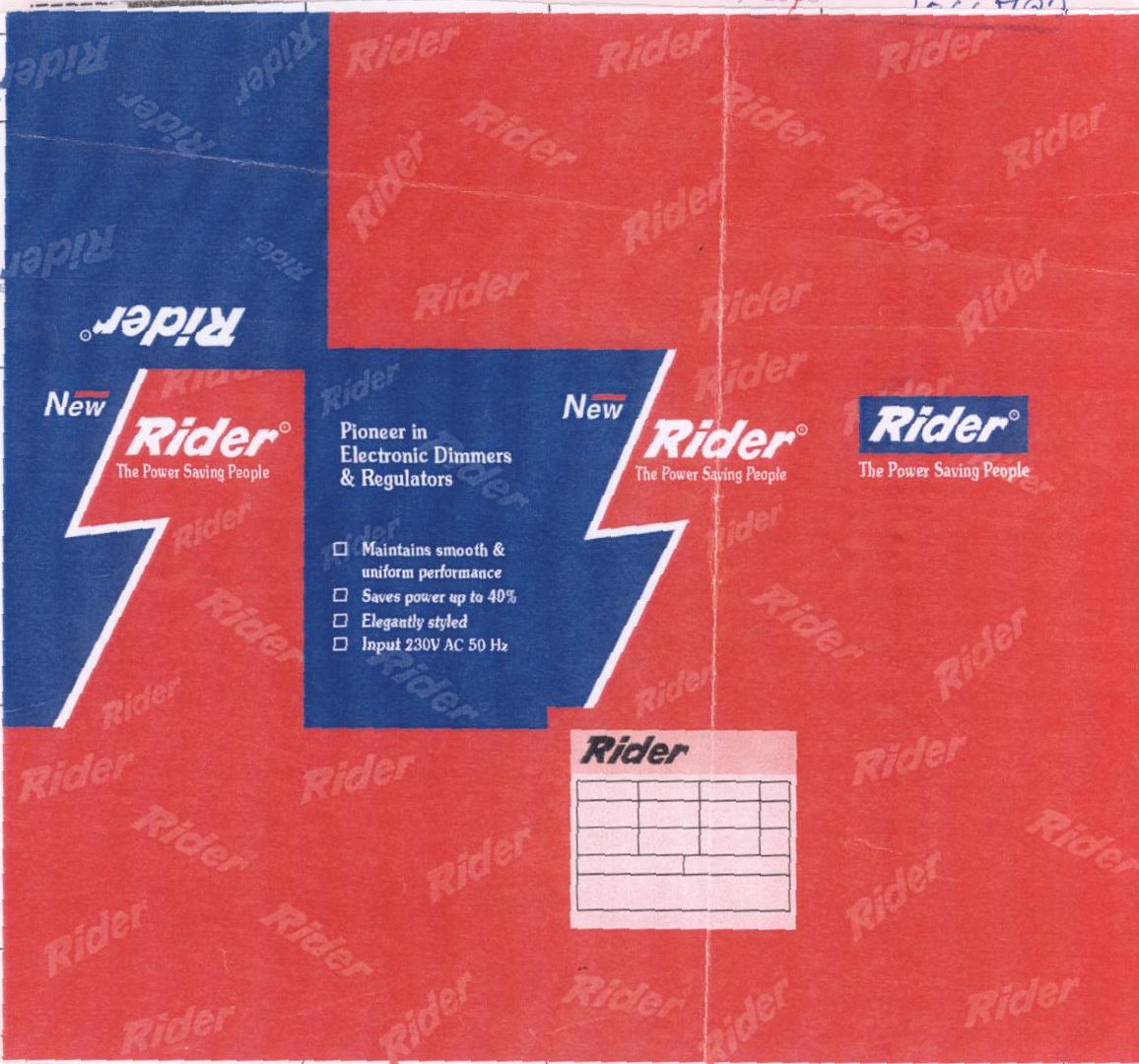 Rider (lable) Device mark 1064733 Trademark