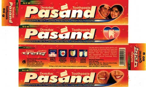 Pasand Toothpaste ( Device Of Man And Woman ) Device mark 1149813 Trademark
