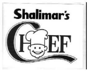 Shalimar"chef, De. Of A Chef, Device mark 1215755 Trademark