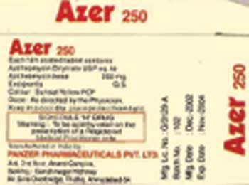 Azer 250 (label) Device mark 1239207 Trademark