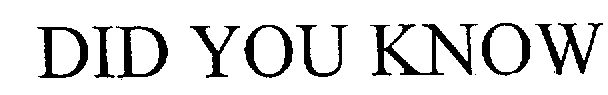 Did You Know (word Perse) Device mark 1358437 Trademark