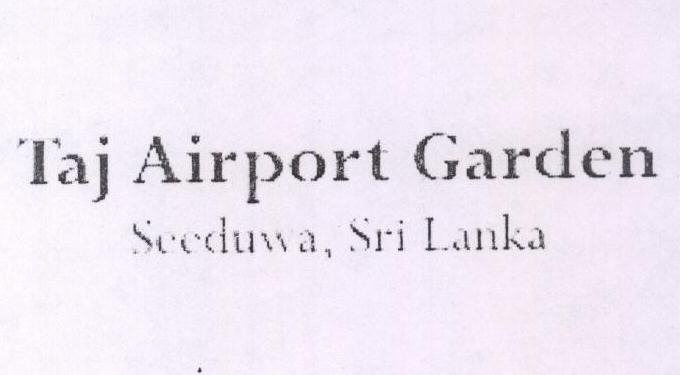 Taj Airport Garden Seeduwa, Srilanka Device mark 1430413 Trademark