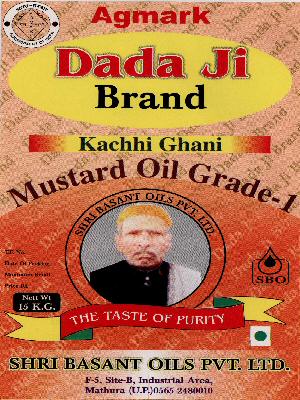 Dada Ji Brand Kachhi Ghani Mustard Oil Grade-1 With Label Device mark 1450628 Trademark