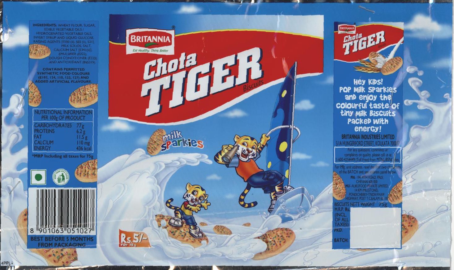 Britannia Chota Tiger Device mark 1462606 Trademark