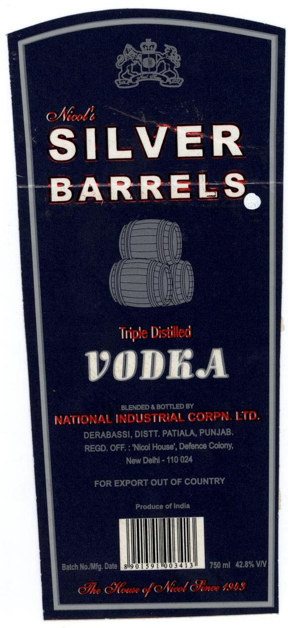 Sliver Barrels With Label Device mark 1475536 Trademark