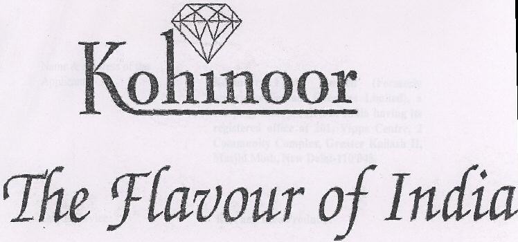 Kohinoor The Flavour Of India With Device Device mark 1498467 Trademark