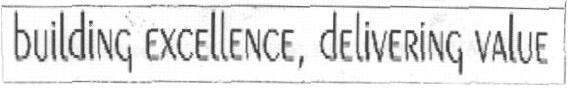 Building Excellence, Delivering Value (label) Device mark 1653419 Trademark
