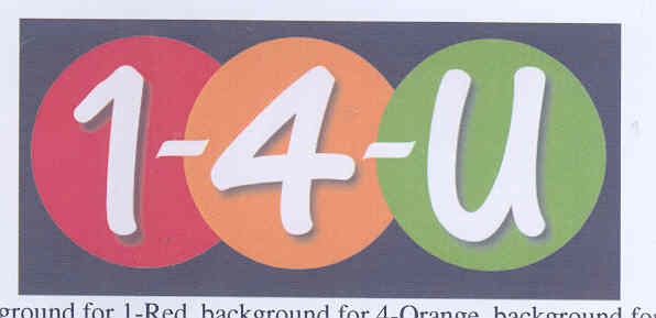 1-4-u (label) Device mark 1691756 Trademark