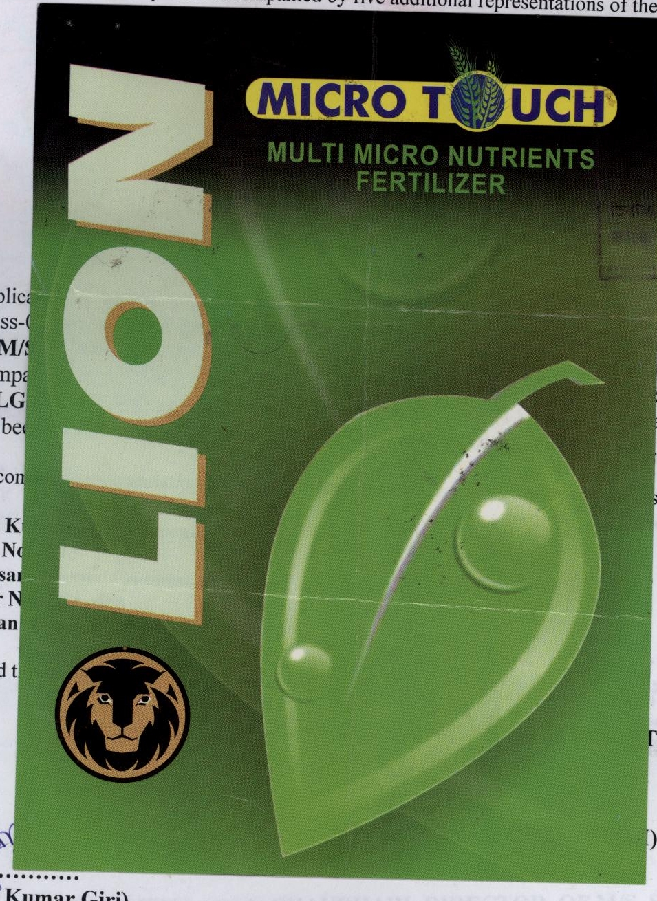 Lion Micro Touch Device mark 1958340 Trademark