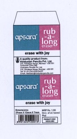 Apsara Rub- A- Long Device mark 1962104 Trademark
