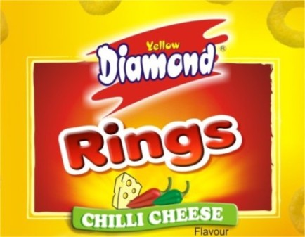 Yellow Diamond Rings Chilli Cheese Device mark 2188722 Trademark