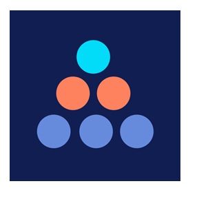 Device Of Dots In Triangular Shape With Blue Background Device mark 5357020 Trademark
