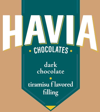 Havia Chocolates Dark Chocolate Tiramisu Flavored Filling Device mark 5360508 Trademark