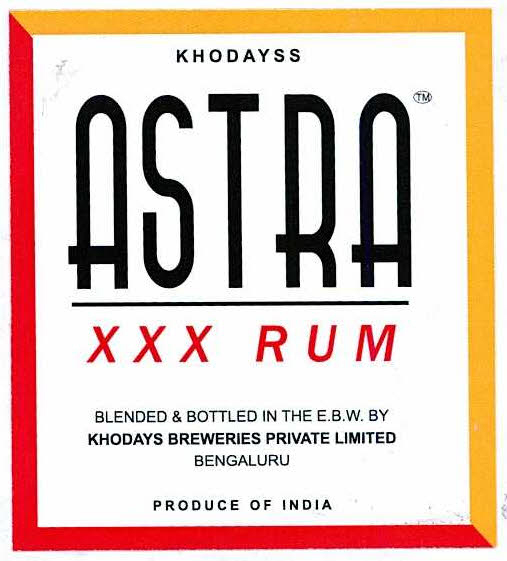 Astra Xxx Rum Device mark 5395653 Trademark