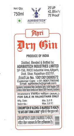 Agri Dry Gin Device mark 5396820 Trademark