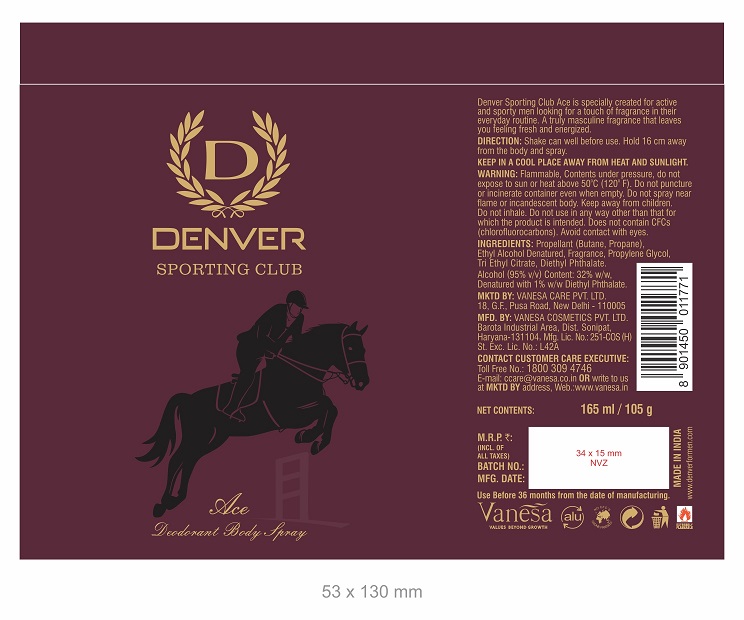 Denver Sporting Club Ace Deo Device mark 5410698 Trademark