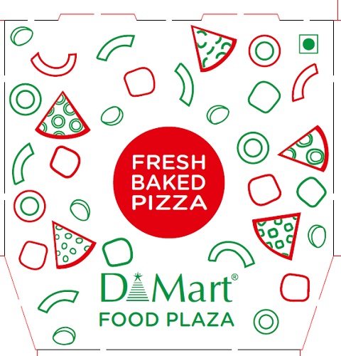 D-mart Food Plaza With Fresh Baked Pizza And Box Design. Device mark 5435886 Trademark