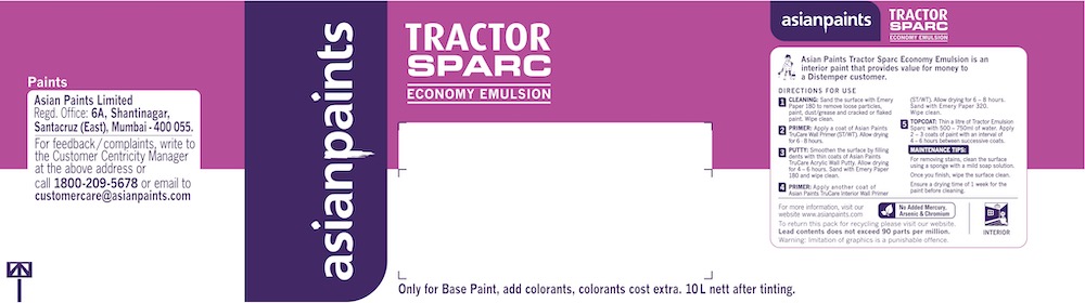 Asian Paints Tractor Sparc Device mark 5437067 Trademark