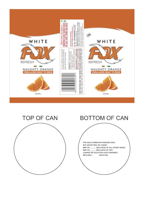 White Fox Refresh Naughty Orange Vodka Mixed Ready To Drink Device mark 5450641 Trademark