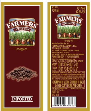 Farmers Coffee Rum Device mark 5460073 Trademark