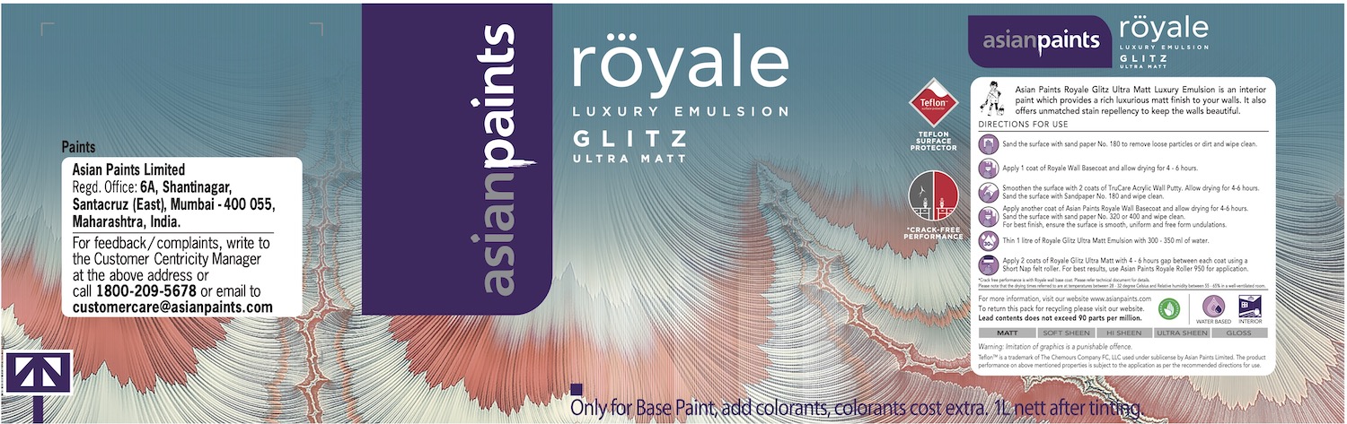 Asian Paints Royale Luxury Emulsion Glitz Ultra Matt Device mark 5481976 Trademark