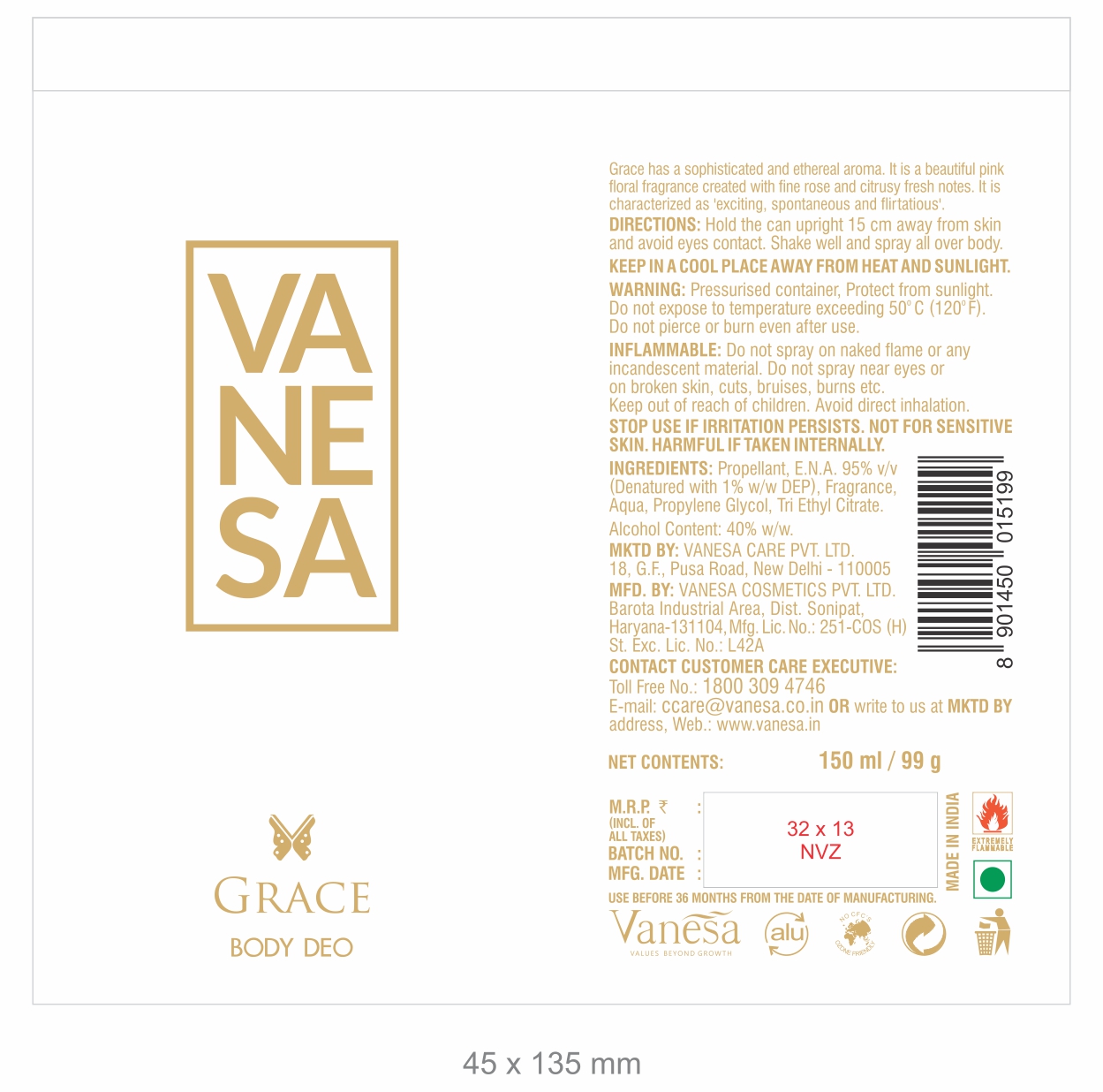 Vanesa Grace Device mark 5486219 Trademark