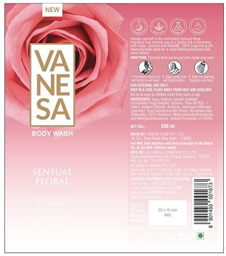 Vanesa Body Wash Sensual Floral Device mark 5536118 Trademark
