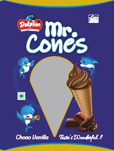 Dolphin Mr.cones - Choco Vanilla Taste's Wonderful.!! Device mark 5272166 Trademark