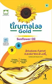 Tirumalaa Gold. Taste Of Indian Families. Sunflower Oil Label Device mark 5276125 Trademark