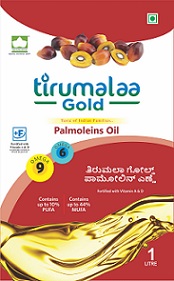 Tirumalaa Gold. Taste Of Indian Families. Palmoleins Oil Label Device mark 5276126 Trademark