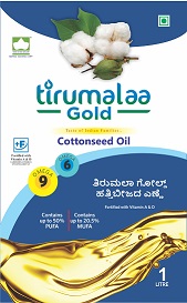 Tirumalaa Gold. Taste Of Indian Families. Cottonseed Oil Label Device mark 5276127 Trademark