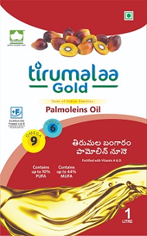 Tirumalaa Gold. Taste Of Indian Families. Palmoleins Oil Label Device mark 5276134 Trademark