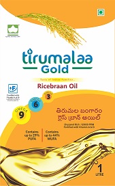 Tirumalaa Gold. Taste Of Indian Families. Ricebraan Oil Label Device mark 5276135 Trademark