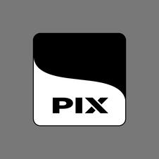 The Words "pix" Written In A Stylised Manner In Black And White Device mark 5589574 Trademark