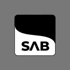 The Words "sab" Written In A Stylised Manner In Black And White Device mark 5589575 Trademark